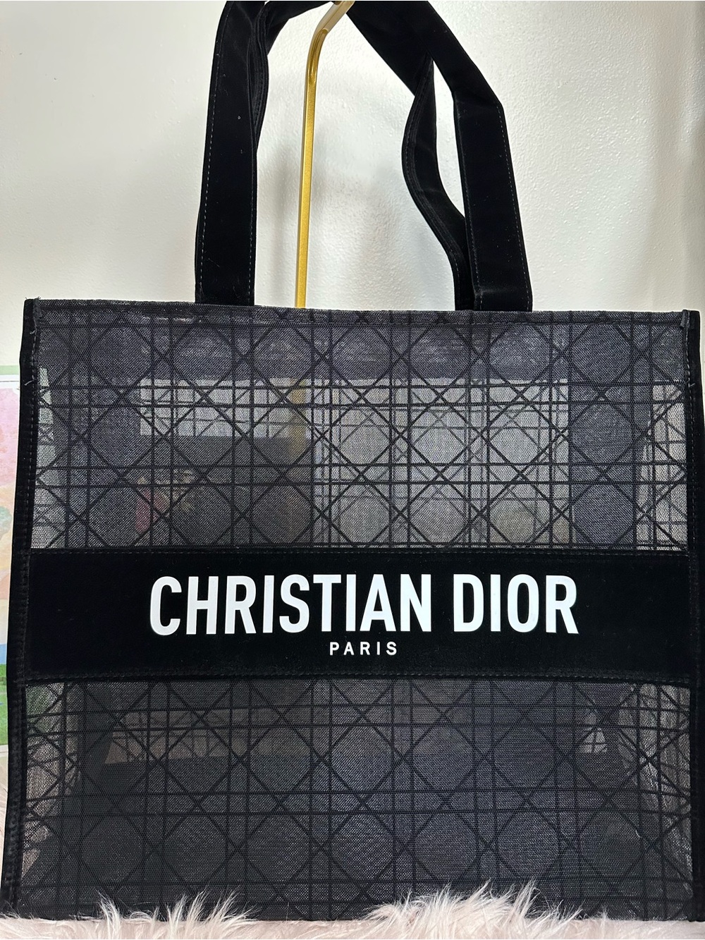 Dior Black Mesh Christian Dior Paris Tote